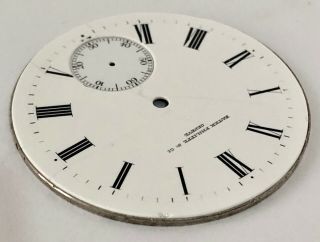 ANTIQUE PATEK PHILIPPE & CO GENEVE WHITE PORCELAIN POCKET WATCH DIAL WITH RING. 5