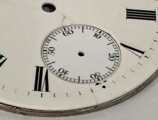 ANTIQUE PATEK PHILIPPE & CO GENEVE WHITE PORCELAIN POCKET WATCH DIAL WITH RING. 8