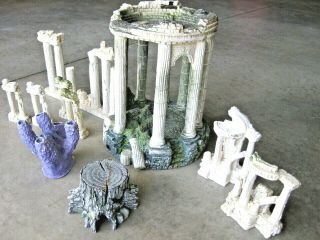 Aquarium Ornament Ancient Roman Column Ruin Air Stone Set Lost City Of Atlantis