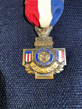 AMERICAN LEGION 1917 - 1927 FRANCE NATIONAL CONVENTION MEDAL PIN 2