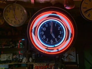Antique/Vintage neon game clock.  Barnett? 4