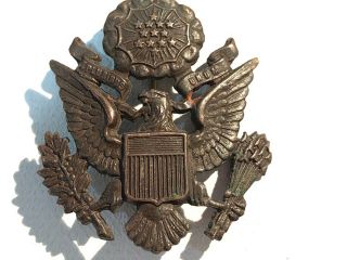 Wwi Us Army Officer Bronze Collar Badge Pin Eagle President White House E10