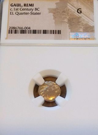 Gaul,  Remi Gold Quarter - Stater Ngc Good Ancient Coin 1st Century Bc