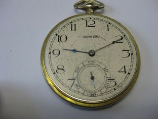 1922 South Bend 429 Pocket Watch,  19 Jewels,  12 Size,  Running,  Open Face