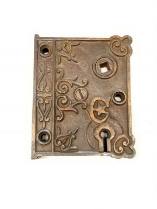 Antique Corbin Door Hardware Victorian Ornate Mortise Rim Dead Bolt Lock Only