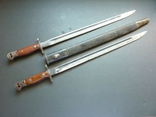 Two P.  1907 Lee Enfield Bayo With One Scabbard