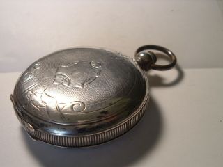 1877 A.  W.  Waltham Broadway,  Pocket Watch Size 18 Coin Silver Fahys Case & Key