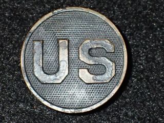 Wwi Us Army Enlisted Branch Collar Insignia Disk Device Screw - Back 
