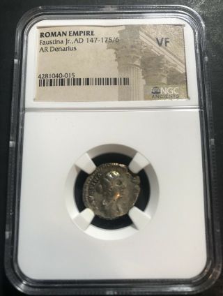 Roman Empire Faustina Jr. ,  Ad 147 - 175/6 Ngc Choice Vf - Ancient Rome Silver Coin