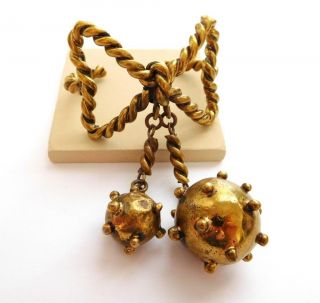 Rare Vintage Hubert Harmon Taxco Mexico Sputnik Naval Mine Brass Cuff Bracelet A