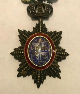 RARE ANNAM FRANCE ORDER OF THE DRAGON MEDAL SILVER ANTIQUE OLD CHINA FRENCH 2