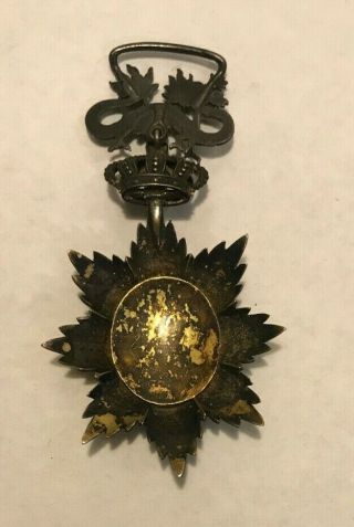 RARE ANNAM FRANCE ORDER OF THE DRAGON MEDAL SILVER ANTIQUE OLD CHINA FRENCH 4