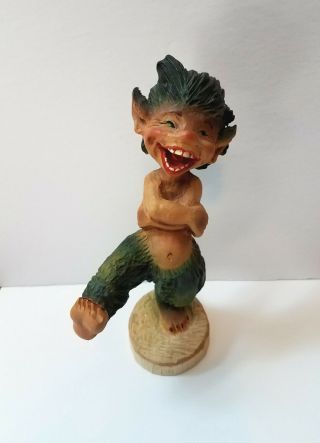Vintage Henning Hand Carved Troll Boy Carving Norway