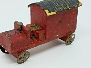 RARE Antique 1920 ' s Putz Erzgebirge German Handmade Wood Delivery Truck 2