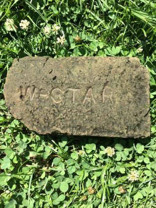 Very Rare Antique Brick Labeled “w - Star” Rare Star Fire Brick Variation 1800s