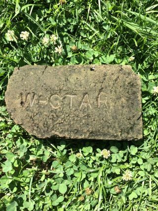 VERY RARE Antique Brick LABELED “W - Star” Rare Star Fire Brick Variation 1800s 3