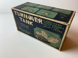 Vintage Tin Wind Up Turnover Marx Toy Tank Box Only.  Made In England.  2