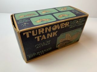 Vintage Tin Wind Up Turnover Marx Toy Tank Box Only.  Made In England.  1