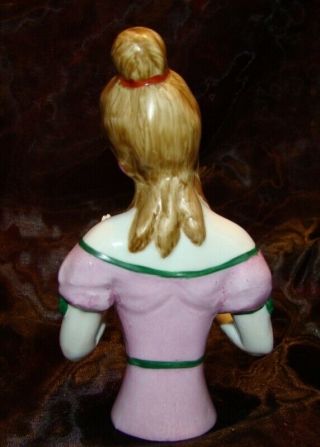 Half doll Figurine Romantic Half Doll Pincushion Arms Away Art Deco - German Style 3
