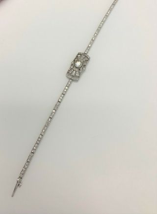 Tiffany & Co Art Deco Platinum and Diamond Bracelet 3ct Diamonds 1940 Rare NR 10