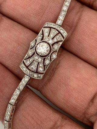 Tiffany & Co Art Deco Platinum and Diamond Bracelet 3ct Diamonds 1940 Rare NR 5