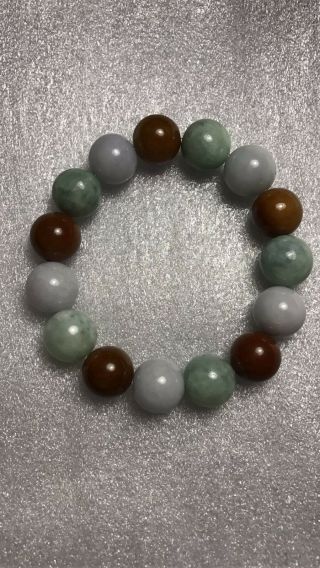 100 Natural Burmese Jadeite Jade Beaded Bracelet Grade A 77