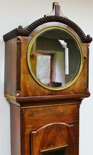 Antique English Flame Mahogany Regulator Longcase Clock Case Spares 4