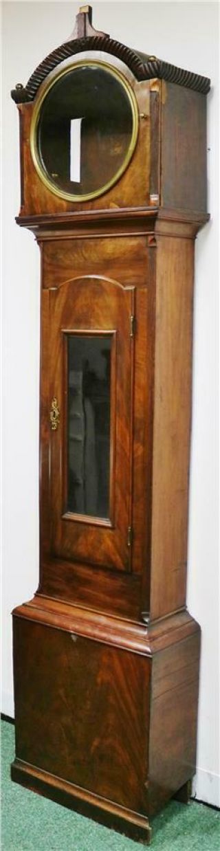 Antique English Flame Mahogany Regulator Longcase Clock Case Spares 8