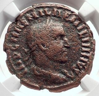 Aemilian Viminacium Bull Lion Legions Authentic Ancient Roman Coin Ngc I72066