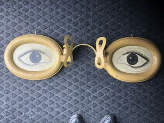 Antique Advertising Tin Metal Trade Sign Eyeglasses Spectacles Vintage Optical