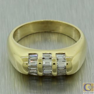 Vintage Estate 18k Solid Yellow Gold 0.  50ctw G/vs Diamond Baguette Band Ring