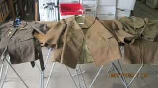 2 Vintage Ww2 Wwii Jeep&army Air P Coat &1 Lt.  Col Blouse W/insignas And Ribbons