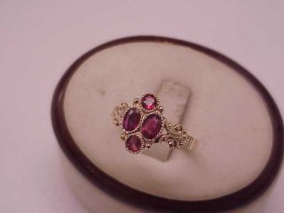 Victorian 12k Fancy Rose Gold Bezel Set 1.  25carats Ruby ' s RING,  1800s 2