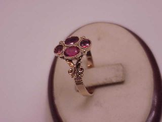 Victorian 12k Fancy Rose Gold Bezel Set 1.  25carats Ruby ' s RING,  1800s 3