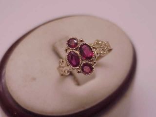 Victorian 12k Fancy Rose Gold Bezel Set 1.  25carats Ruby ' s RING,  1800s 4