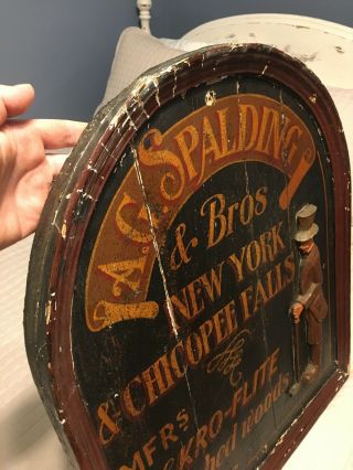 Antique AG A.  G.  A.  G.  Spalding & Bros Sporting Goods Advertising Wood Sign 5