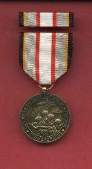 Wwii Battle Of The Bulge Full Size Medal With Ribbon Bar Ww2