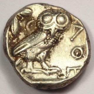 Ancient Athens Greece Athena Owl Tetradrachm Coin (454 - 404 Bc) - Choice Vf
