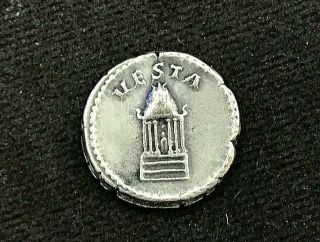 Ancient Ae Sestertius Temple Of Jupiter With Julius Caesar Sterling Silver Coin
