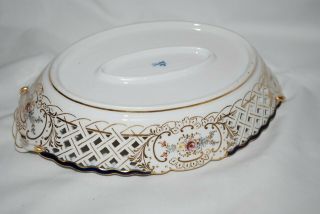 Antique - Meissen - Reticulated - Oval Basket/Bowl - with Handles 4