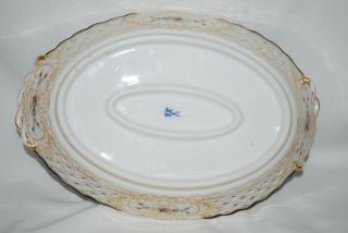 Antique - Meissen - Reticulated - Oval Basket/Bowl - with Handles 6