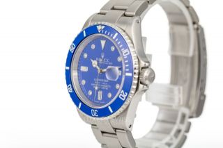 Rolex Mens Watch Submariner 16610 Stainless Steel 40mm Blue face with Diamonds 2