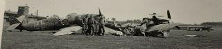 WWII US Photo Wrecked Crash Luftwaffe German Plane w/ Soldiers Posing 3