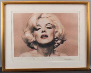 Large Vintage Hand - Signed Bert Stern Marilyn Monroe Portrait Lithograph Print 2