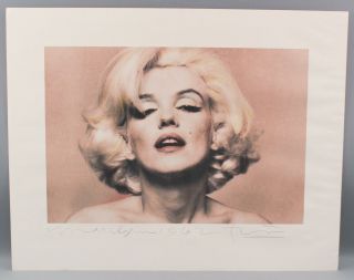 Large Vintage Hand - Signed Bert Stern Marilyn Monroe Portrait Lithograph Print 3