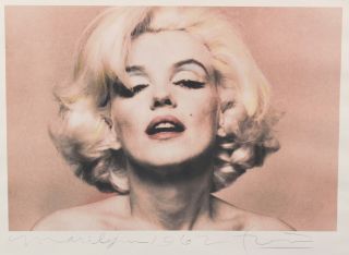 Large Vintage Hand - Signed Bert Stern Marilyn Monroe Portrait Lithograph Print 4