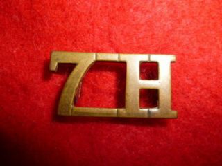 The 7th Hussars Cavalry Brass Shoulder Title Badge,  British Army