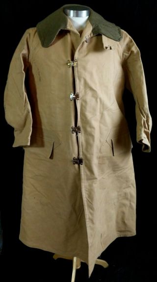Vintage 1940s WWII British Kapok Lined Hook Front Tropal Coat Size 1 2