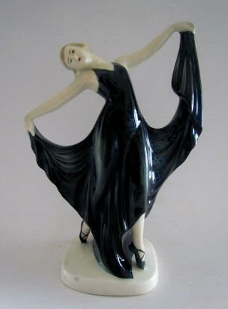 Art Deco Katzhutte Butterfly Porcelain Figurine Of A Dancing Lady Girl