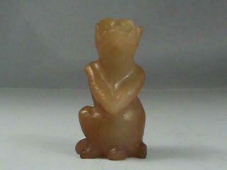 Exquisite Antique Carved Chinese Seated Monkey Figure Statue Soapstone Jade L@@k
